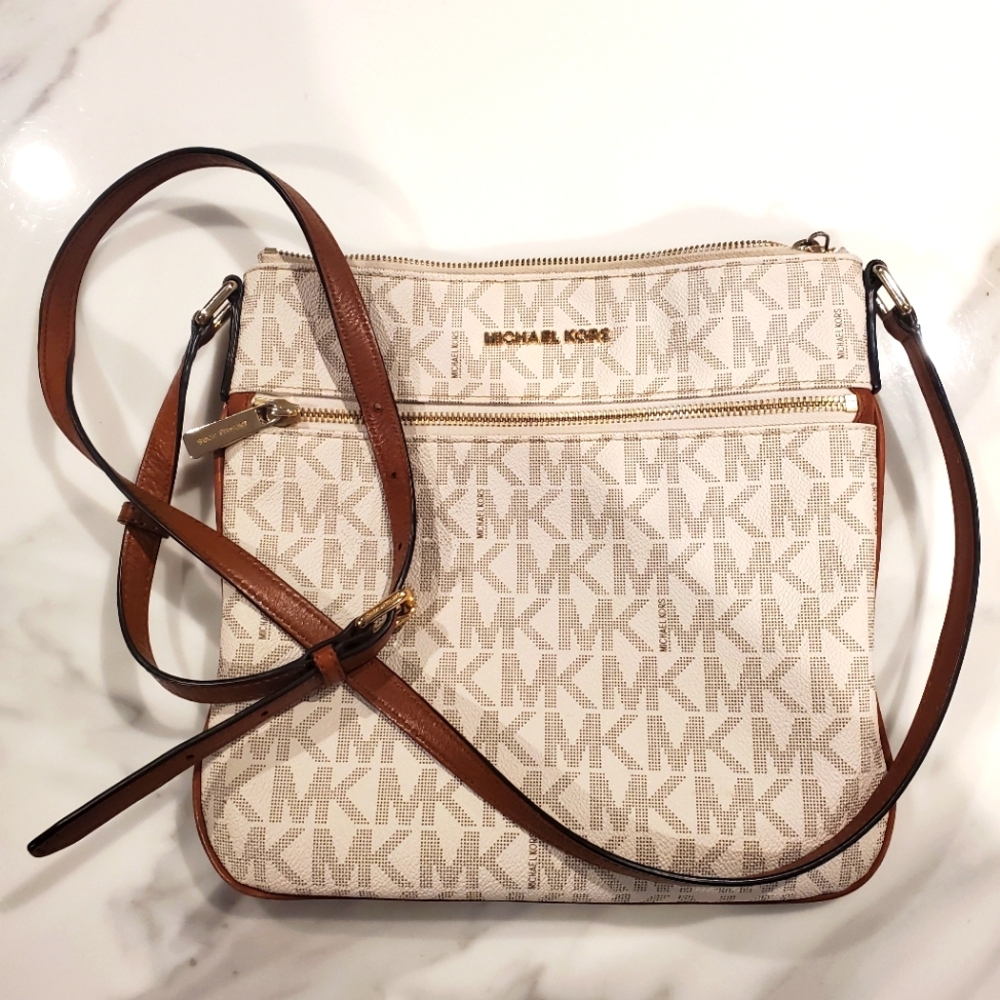 Michael Kors Beige Logo Crossbody Bag